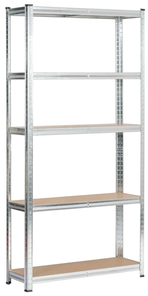 Sada 2 ks kovových regálov REGMET 90x30x180 cm strieborná