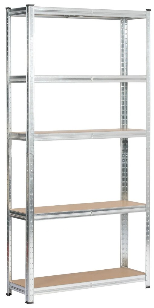 Sada 2 ks kovových regálů REGMET 90x30x180 cm stříbrná