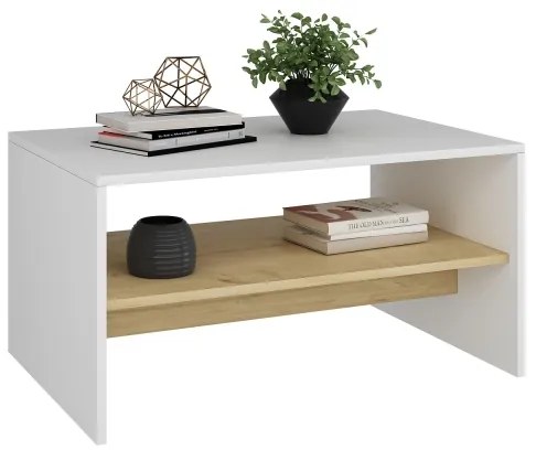 Konferenčný stolík APOLLON 47x90 cm béžová/biela