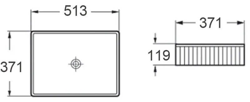 Mexen Grovo, ryhované umývadlo na dosku 51 × 37 cm, čierna matná, 22305185