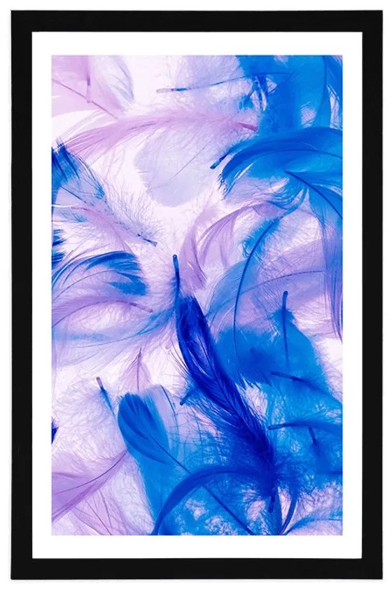 Plagát s paspartou nádherné pierka - 40x60 silver
