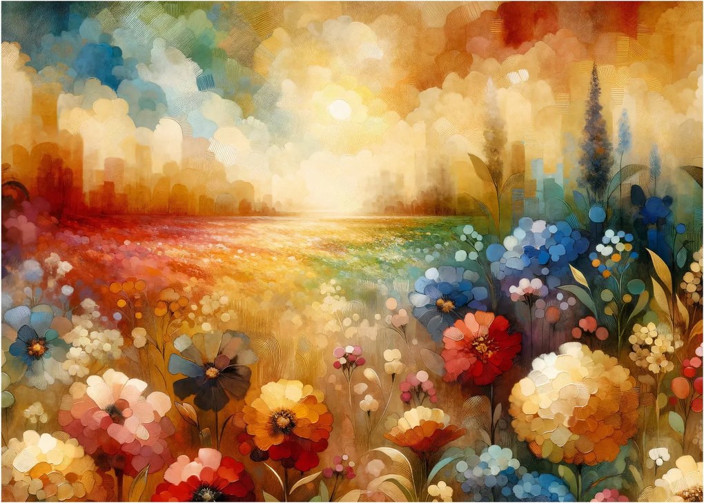 Obraz - Pestrofarebná lúka (70x50 cm)