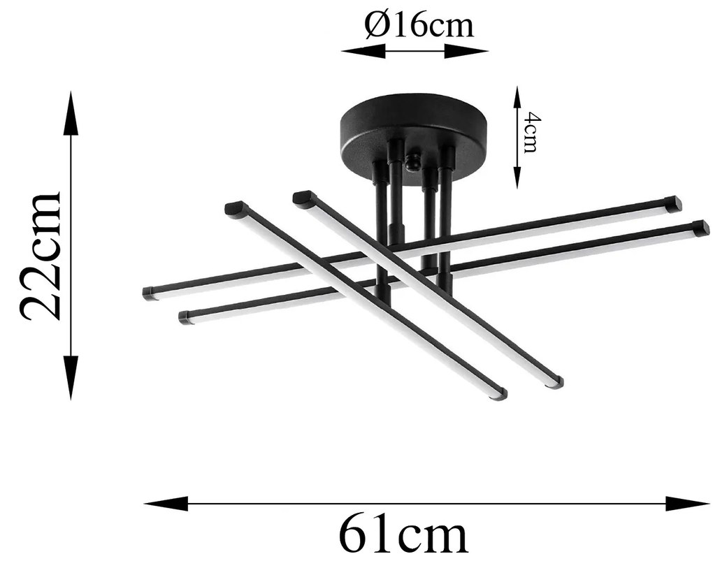 Stropné LED svietidlo EXHAUST čierne