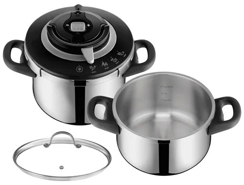 Sada tlakových hrncov Tefal Clipso+ CHEF 6 a 4,5 l P4552030 Nerezový/Čierny