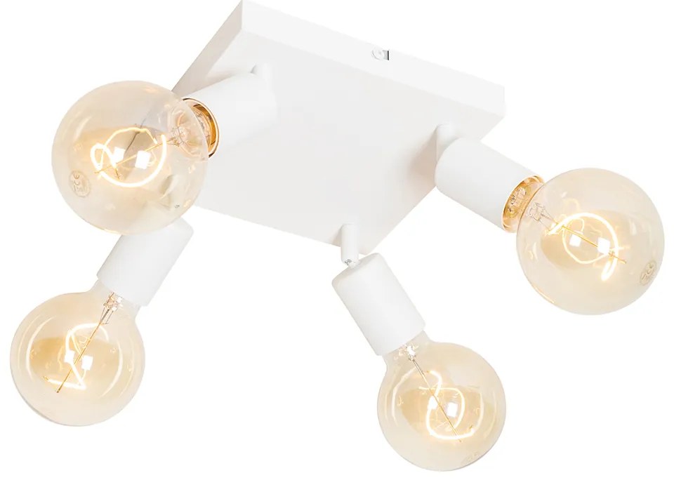 Moderné bodové svetlo biele štvorcové 4-svetlo - Facil