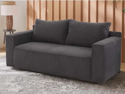 Rozkladacia pohovka Ron, tmavo šedá štruktúrovaná látka%