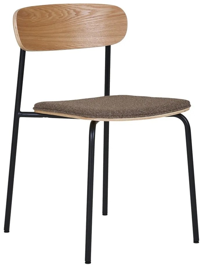 Čierna/hnedá stohovateľná jedálenská stolička v dekore jaseňa Estepona – House Nordic