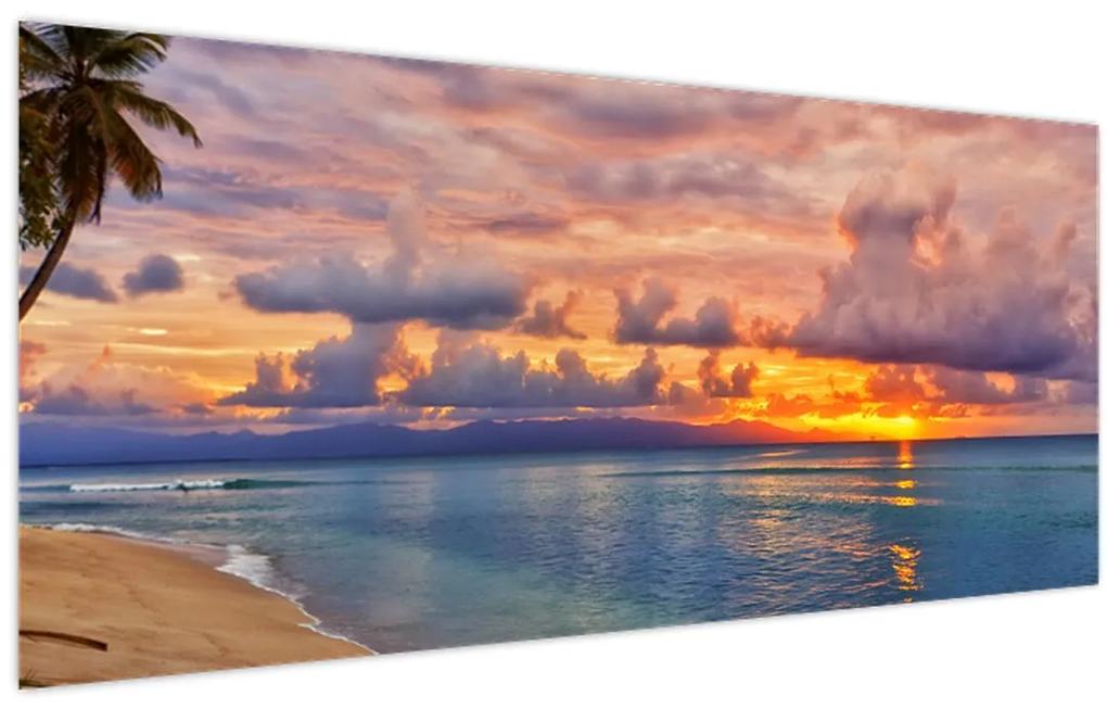 Obraz - Západ slnka na pláži (120x50 cm)