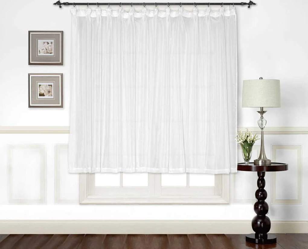 Voálová záclona s riasiacou páskou MARION 160x290 cm - biela