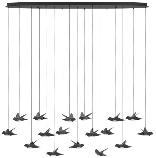 Eglo 390353 - LED Stmievateľný luster na lanku PARATEBUENO 17xLED/3W/230V čierna