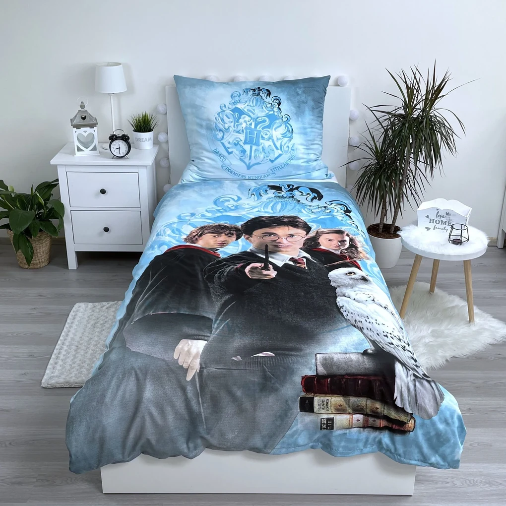 Detské obliečky z mikrovlákna HARRY POTTER HP217 modré Rozmer obliečky: 70 x 90 cm | 140 x 200 cm