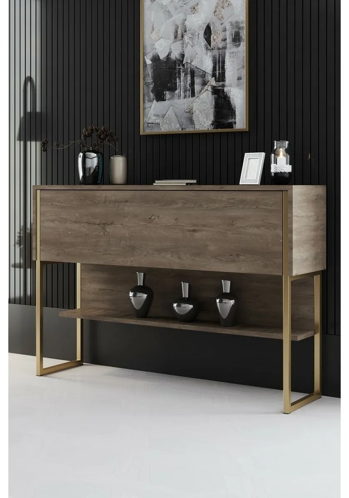 Komoda Luxe Walnut and Gold
