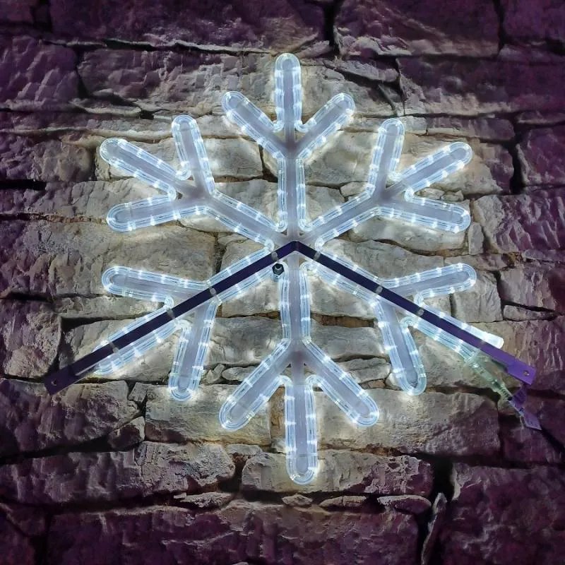 DECOLED LED světelná vločka VII, závěsná 3D tisk, pr. 66 cm, FLASH, ledově bílá, IP67