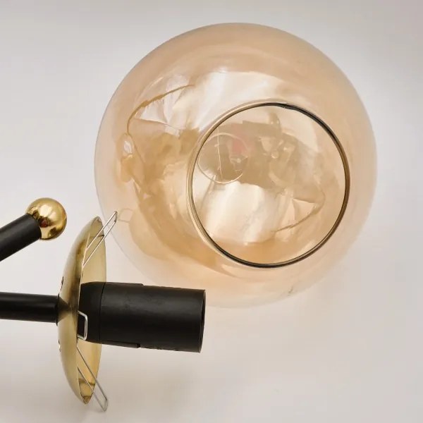 Prisadený luster MALENA 6xE14/5W/230V zlatá/čierna/dymová béžová