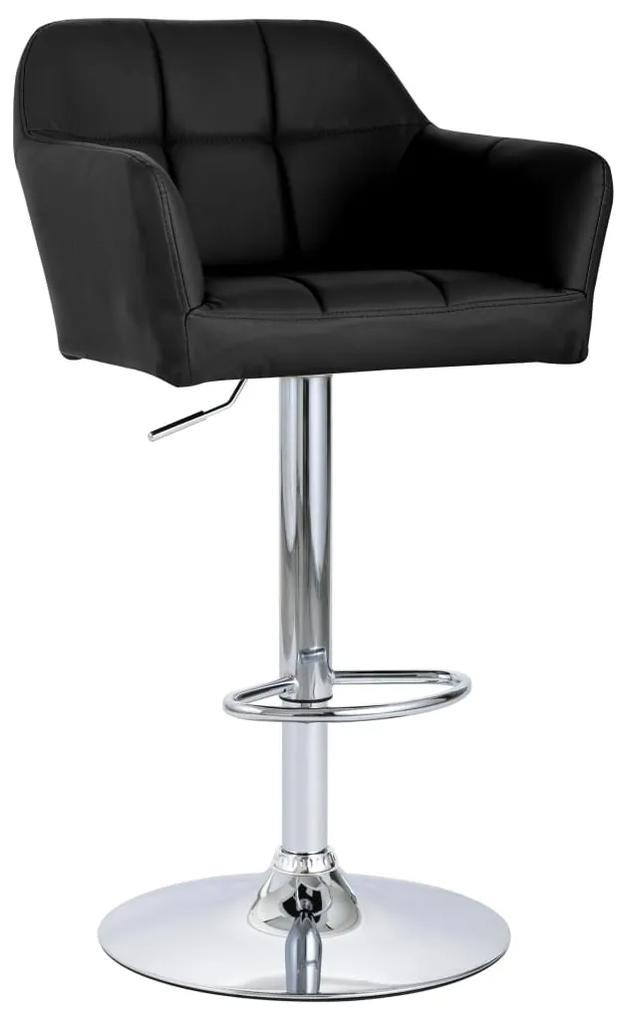 vidaXL Barová stolička s opierkami rúk čierna umelá koža