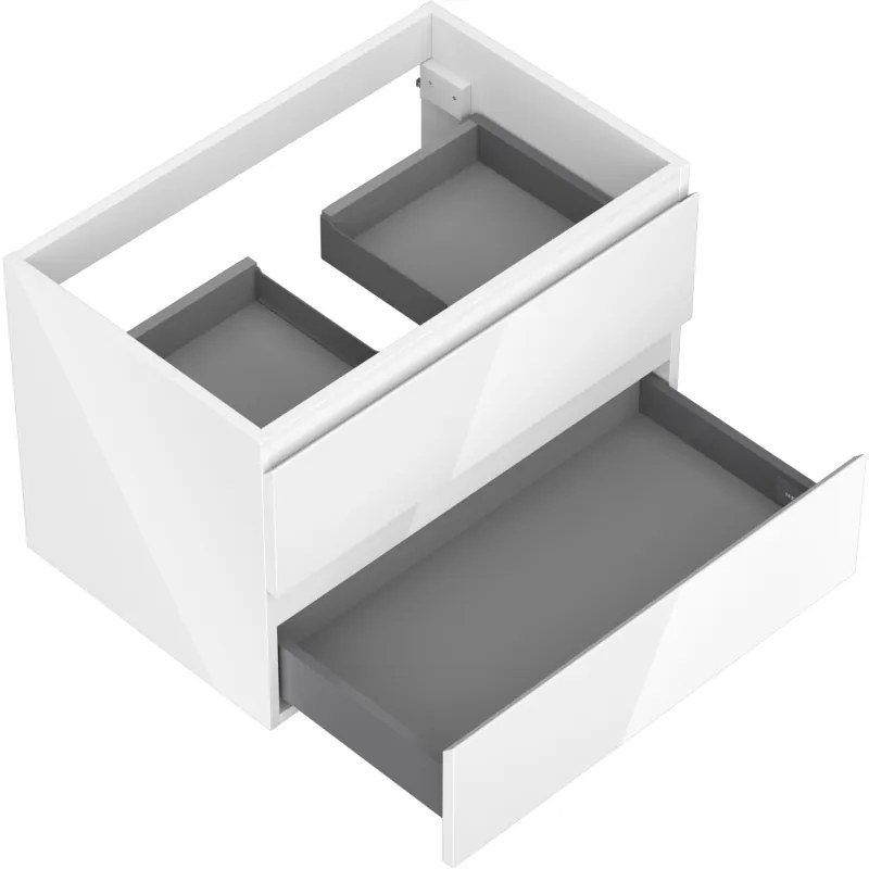 Mexen Orio, kúpeľňová skrinka 70 cm, 2 zásuvky, biela lesklá, 91A10-07047-2-BFF00