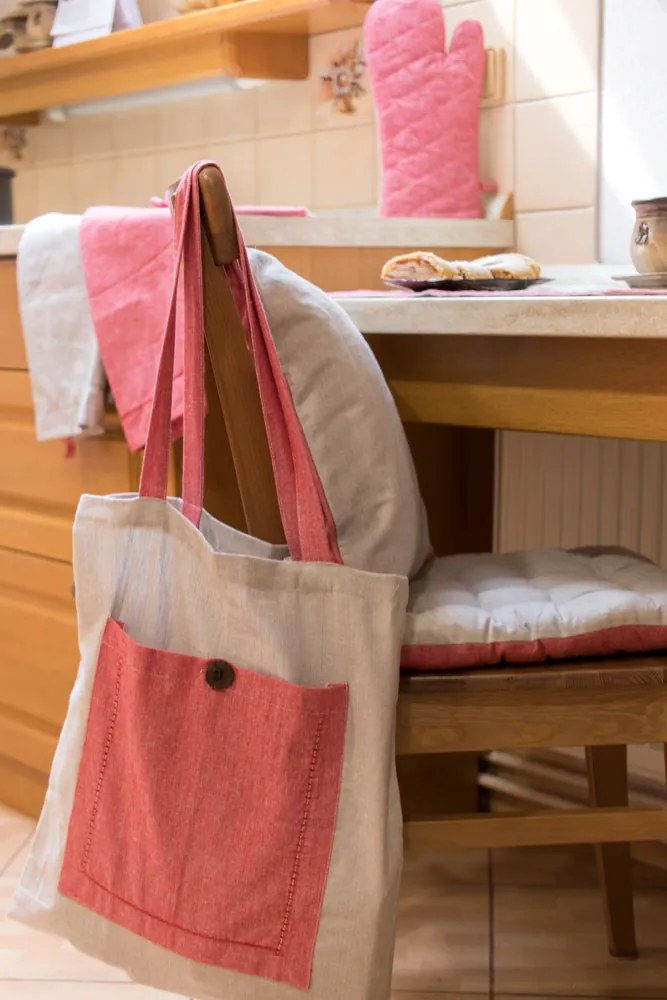 Home Elements Kuchynská chňapka, béžová a červená