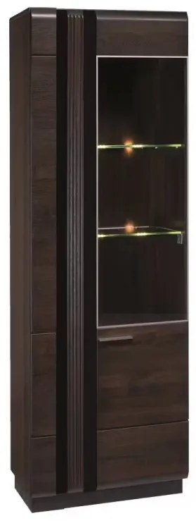 Vitrína Porti 11 66 cm pravá z masivu dub čokoládový