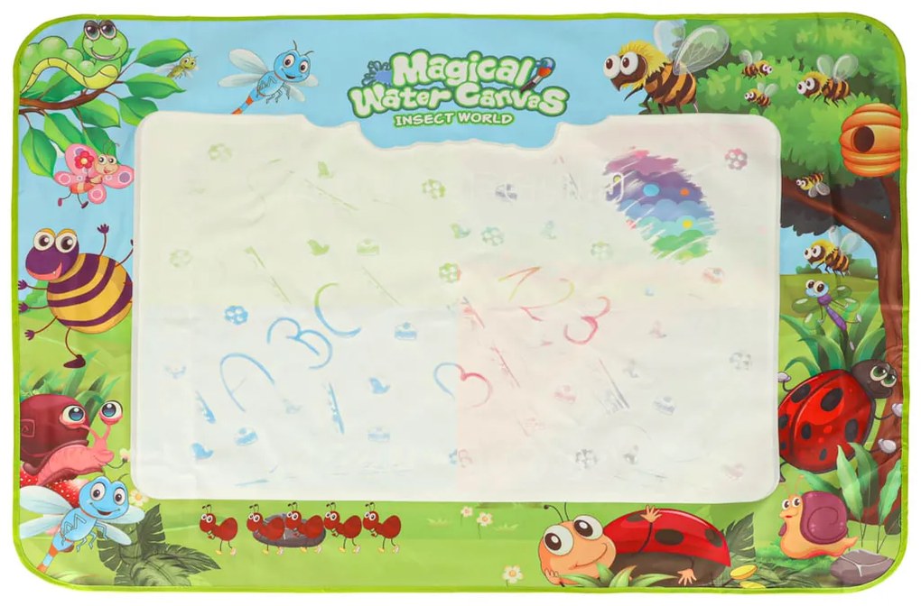 KIK Magická vodná maľovacia podložka 120×90 cm pre deti – sada s vodovými fixkami, motív Lúka
