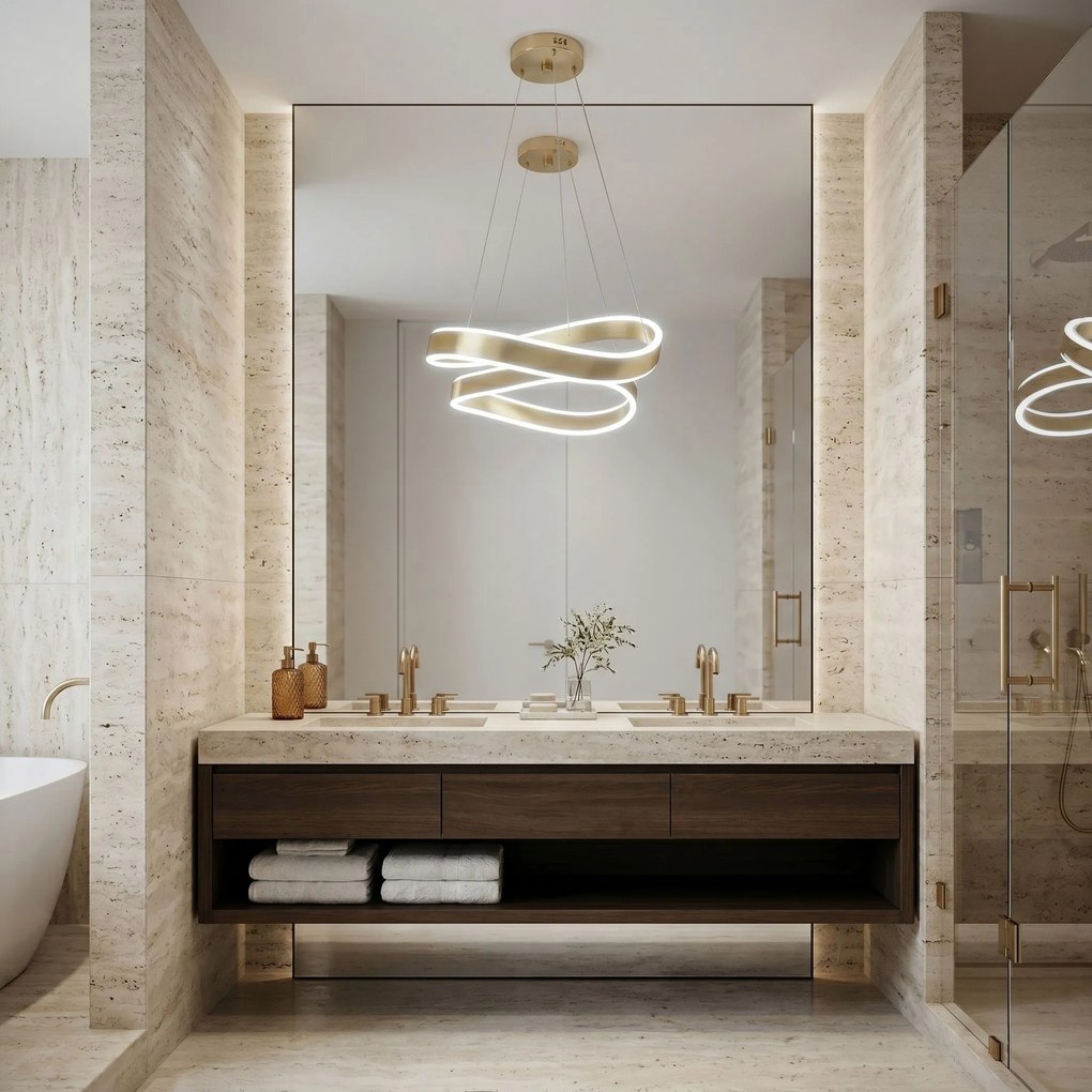 Toolight Toolight, LED závesné svietidlo, 40cm, 35W, 4000K, 3000lm, SWE065-CP, zlatá matná, OSW-20165