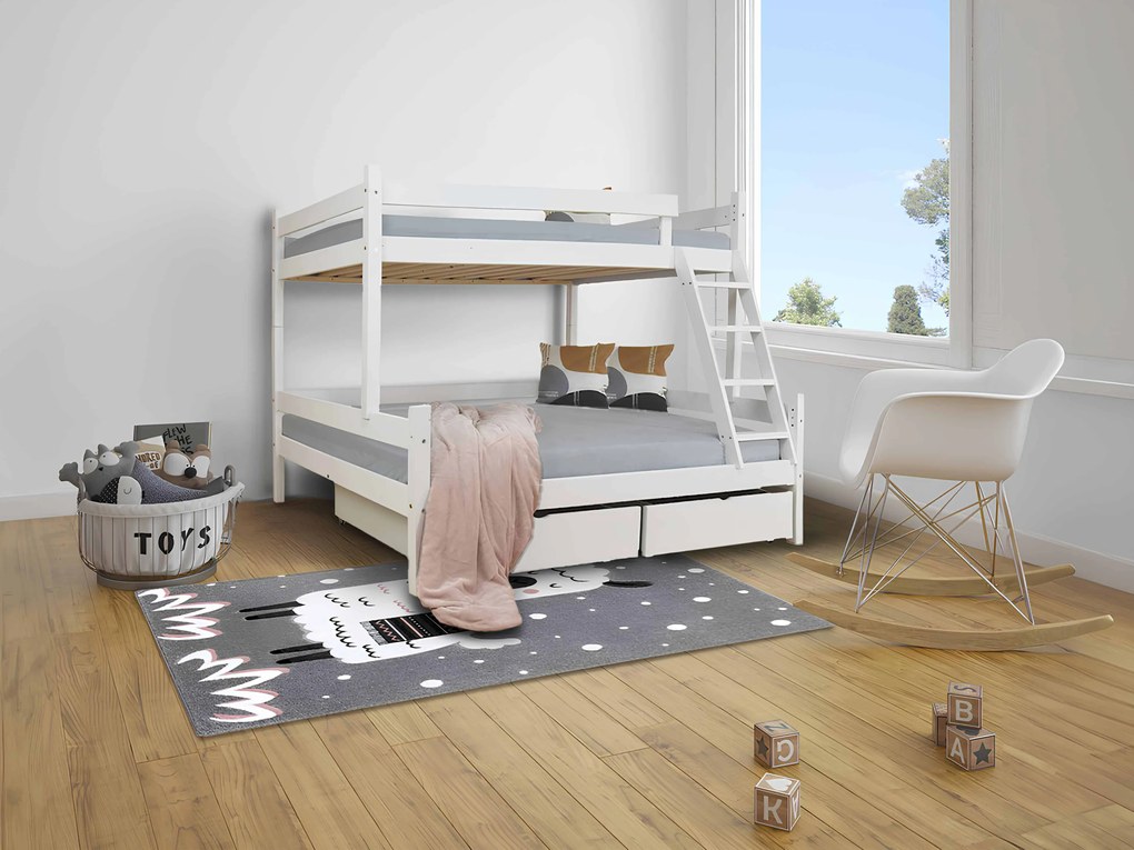 Wilsondo Poschodová posteľ s úložným priestorom Petra 6 200x120x90 - biela