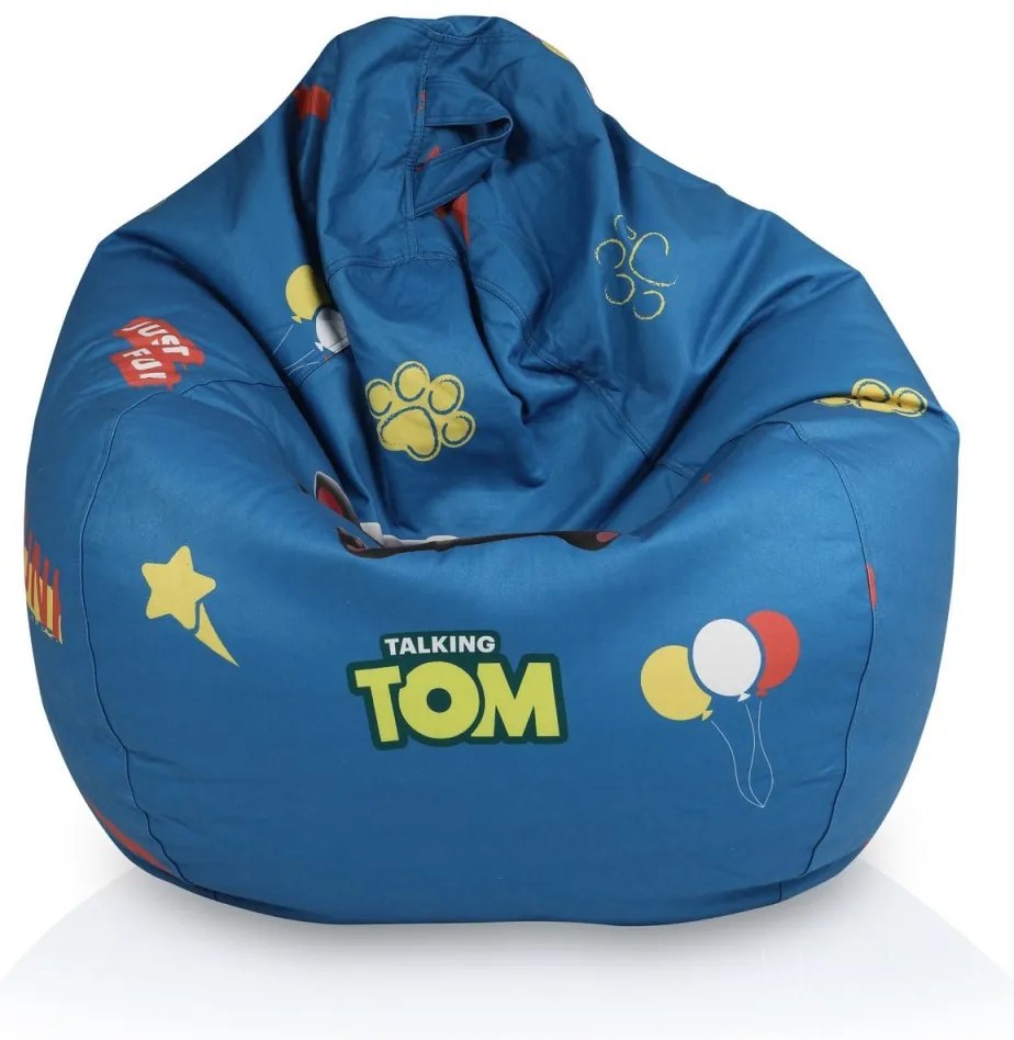 Sedací vak Talking Tom & Friends – detský kresielkový vak s opierkou nôh Farba: Z - žltý