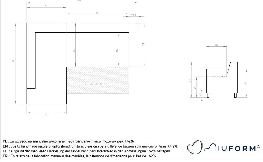 Antracitová rozkladacia/s úložným priestorom rohová pohovka (ľavý roh/do L) Classy Sophie – Miuform