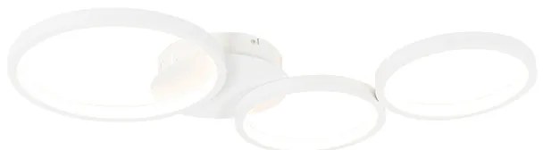 Dizajnové stropné svietidlo biele vrátane LED 3-stupňové stmievateľné 3-svetlo - Pande