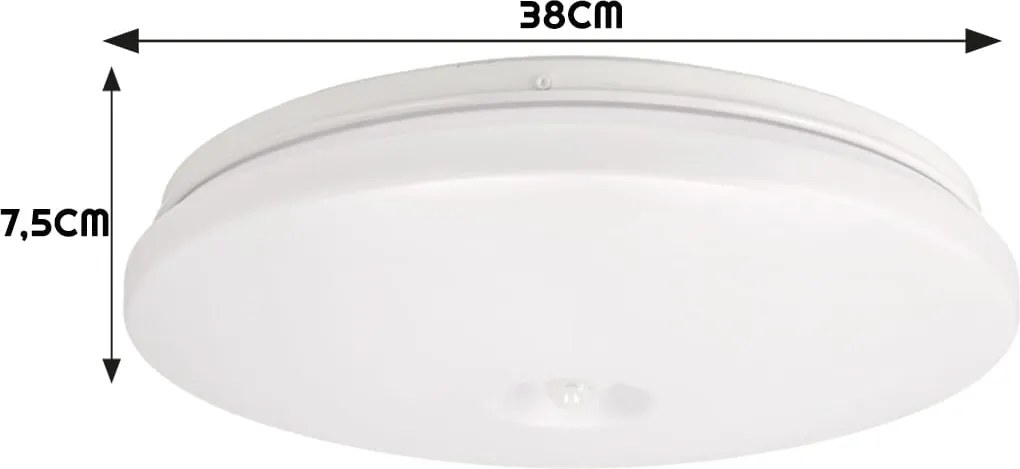 ECOLIGHT LED stropné svietidlo 24W IP44 PIR neutrálna biela