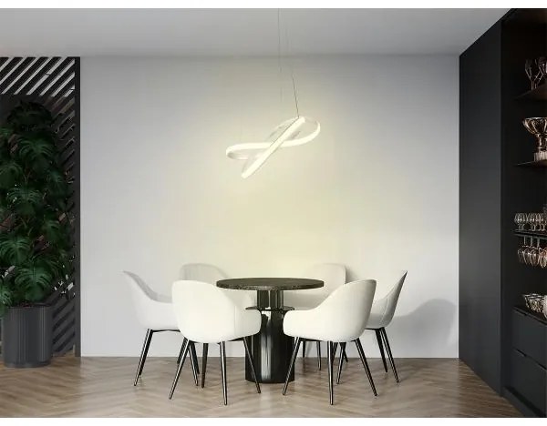 LED Stmievateľný luster na lanku LED/70W/230V 3000-6500K biela + diaľkové ovládanie