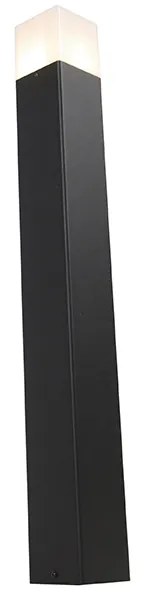 Stojaca vonkajšia lampa čierna s opálovým bielym tienidlom 70 cm - Denmark