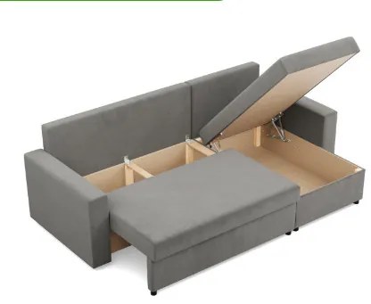 Rohová rozkladacia sedačka NEO Kronos svetlosivá