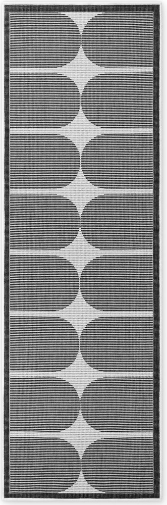 NORTHRUGS, Koberec behúň Duet Bowen 106244 Black/White - na von aj na doma, 80x250, čiernobiela, chodba / predsieň