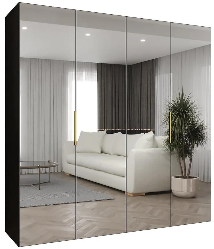 Skriňa Marbella III 200 čierna/zlatá