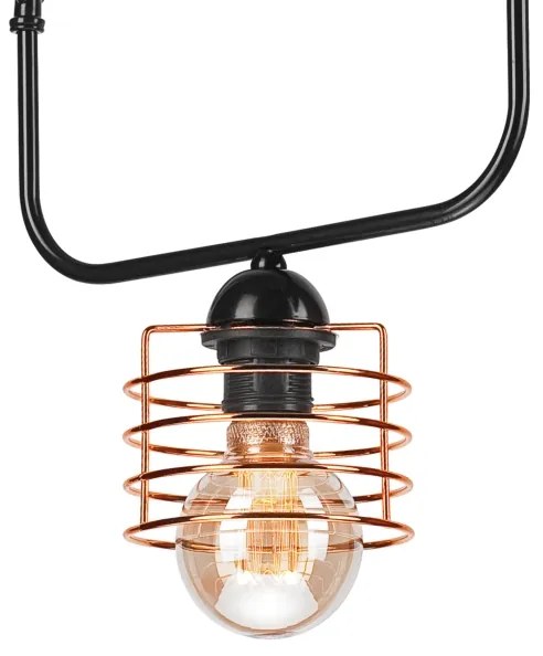 Luster na reťazi MORGAN 1xE27/60W/230V čierna/medená