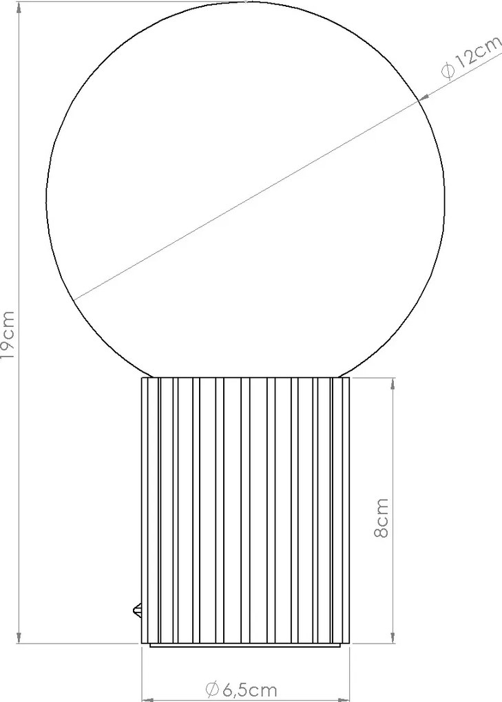 Stolná lampa Halo, 1x biele sklenené tienidlo, p
