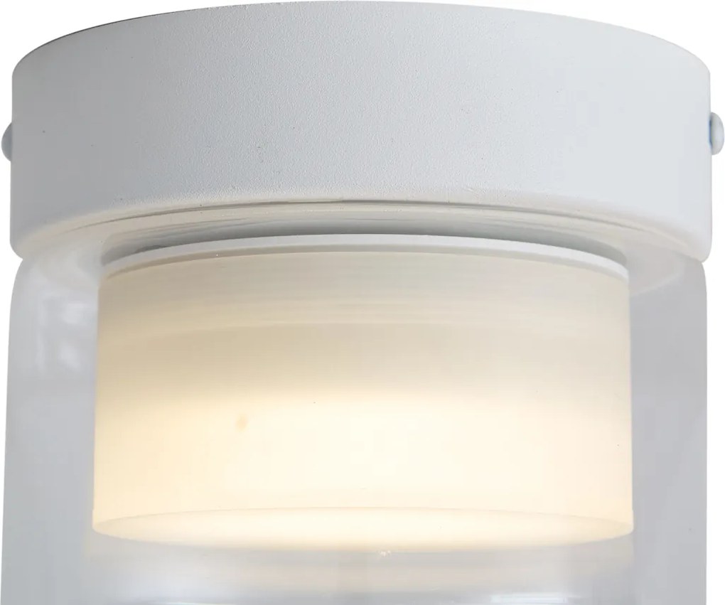 Moderné stropné svietidlo biele s čírym sklom - Puck