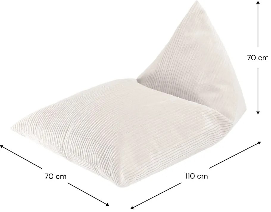 Krémovobiely menčestrový detský sedací vak Big Lounger – Wigiwama