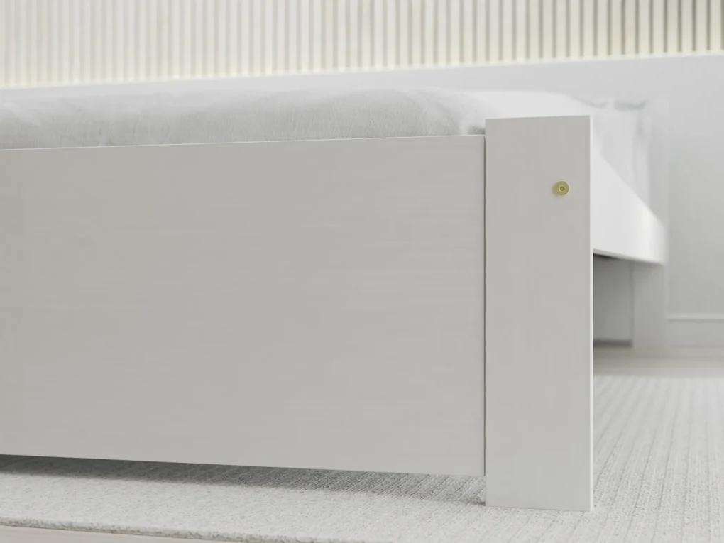 Posteľ IKAROS 90 x 200 cm, biela Rošt: S latkovým roštom, Matrac: Bez matraca