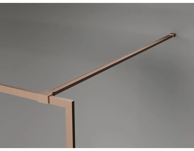 Mexen Kioto-F, sprchová zástena s rámom 90 x 202 cm, 8 mm šedé sklo, profil medená matná, 800-090-104-65-40