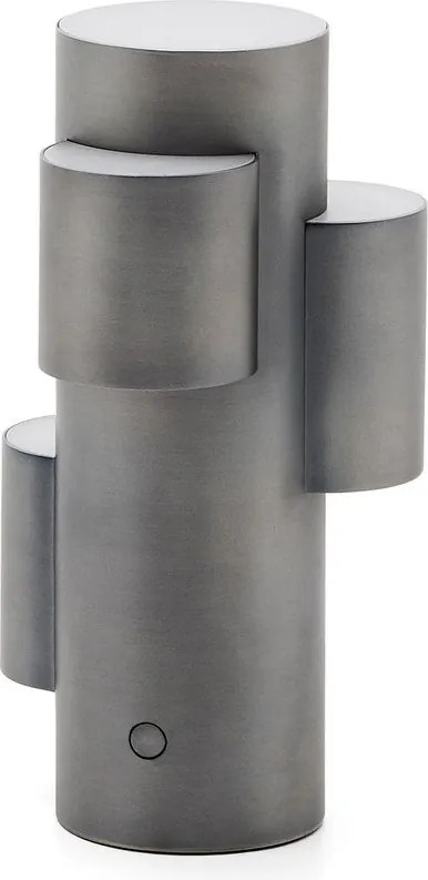 Čierna kovová LED stmievateľná stolová lampa (výška 26,5 cm) Adrina – Kave Home