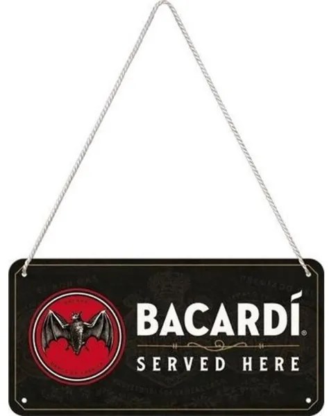 Plechová ceduľa Bacardi - Served Here, (20 x 10 cm)