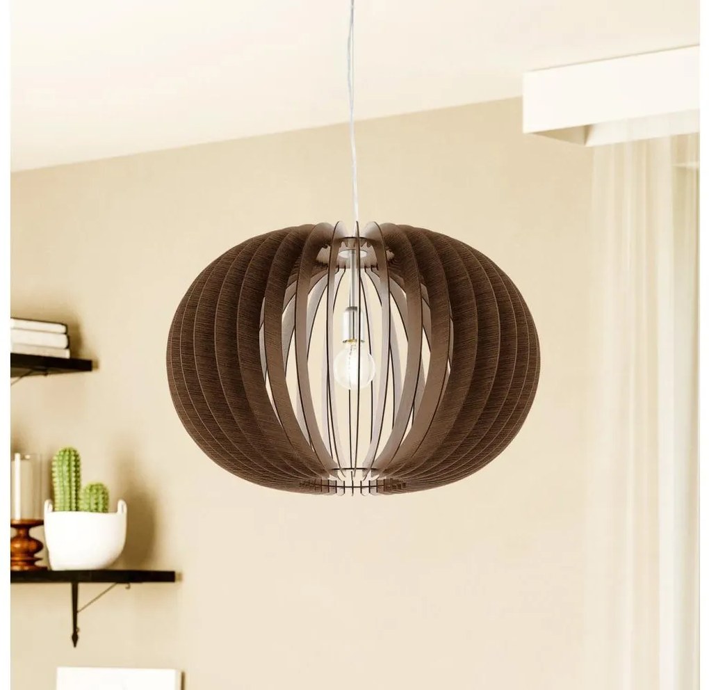Eglo 95026 - Závesný luster na lanku STELLATO 1xE27/60W/230V pr. 70 cm hnedý