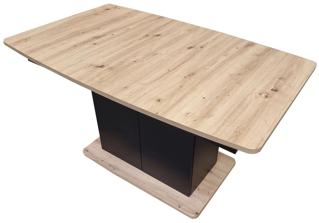 Jedálenský stôl Schultz (dub artisan + čierna) (pre 4-8 osôb). Vlastná spoľahlivá doprava až k Vám domov. 1082838