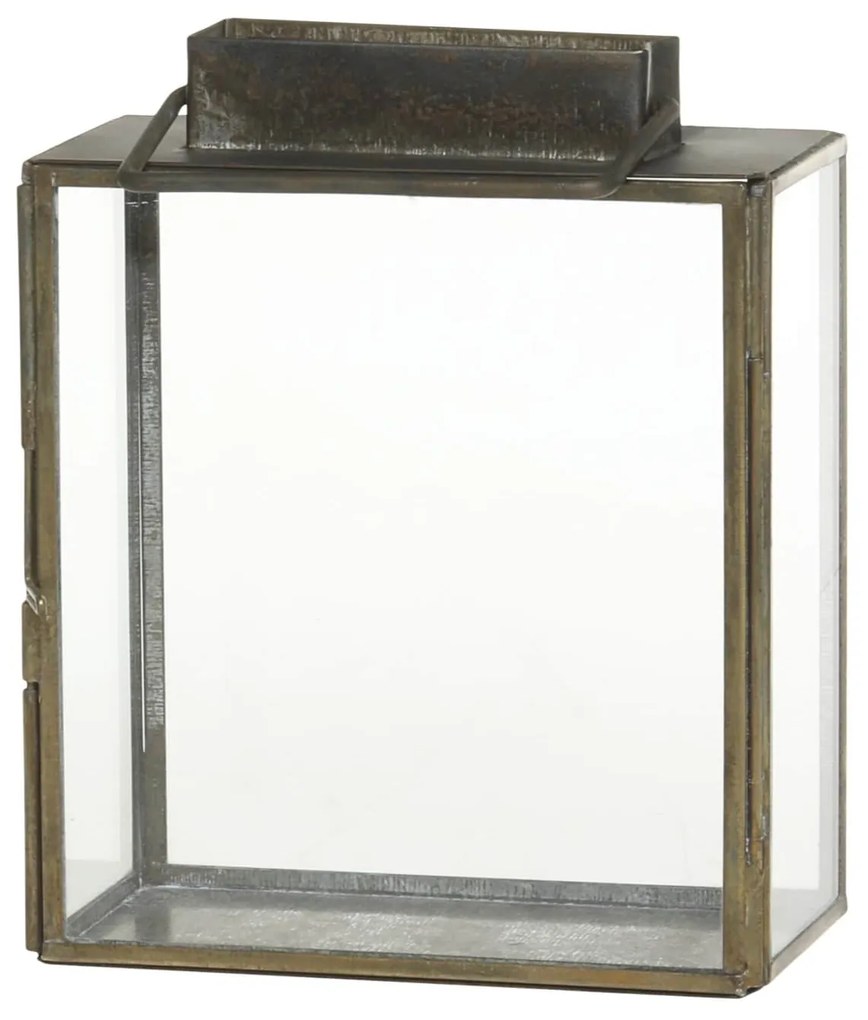 Chic Antique Kovový lampáš Antique Brass 14,5 cm