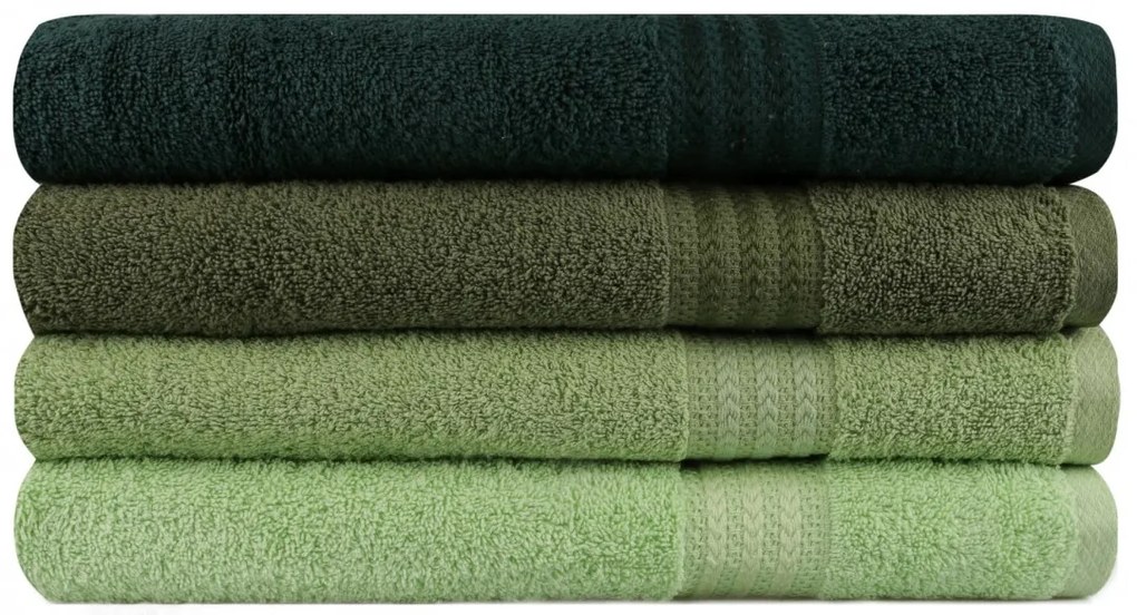 Súprava 4 ks uterákov Rainbow 70x140 cm zelená