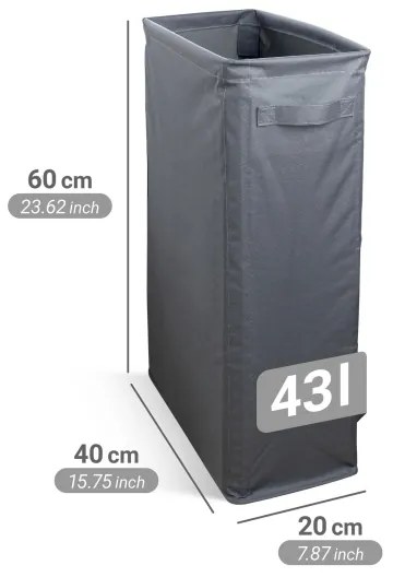 WENKO 71299800 - Kôš na bielizeň SLIM 20x60 cm antracit