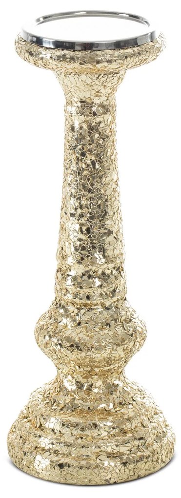 SKLENENÝ SVIETNIK MELIA (FI) 12X31 CM ZLATÝ