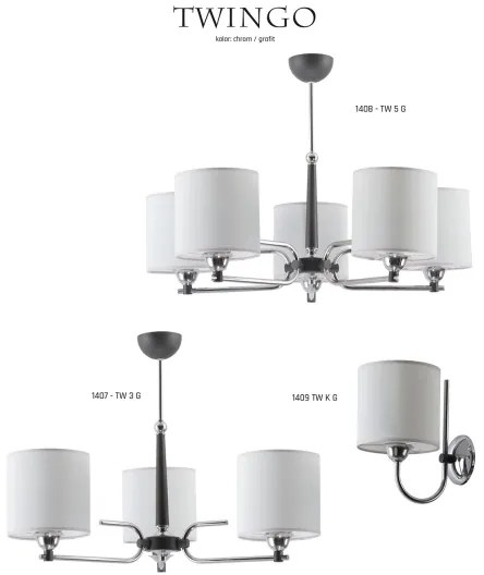 Jupiter 1408 - TW 5 G - Luster na tyči TWINGO 5xE27/60W/230V