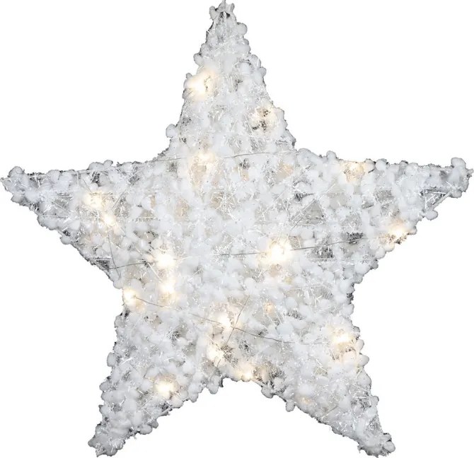 Vianočná dekorácia hviezda FROSTELLE s LED osvetlením 38 cm, biela